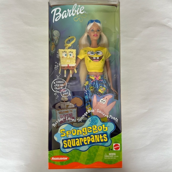 Barbie Loves Spongebob SquarePants Doll - Pop Culture Collectible With Outfit & Charm Clip